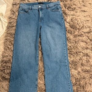 Ann Taylor Classic Blue Wide Leg Jeans Mid Rise